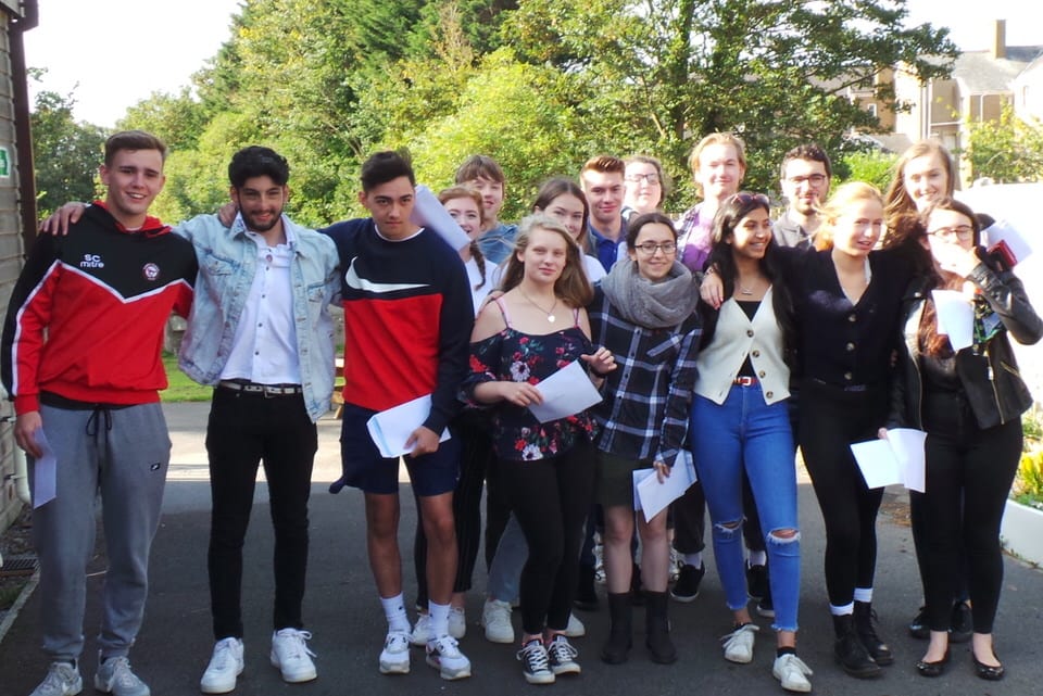 Sixth Form boys and girls celebrate their A-Level results